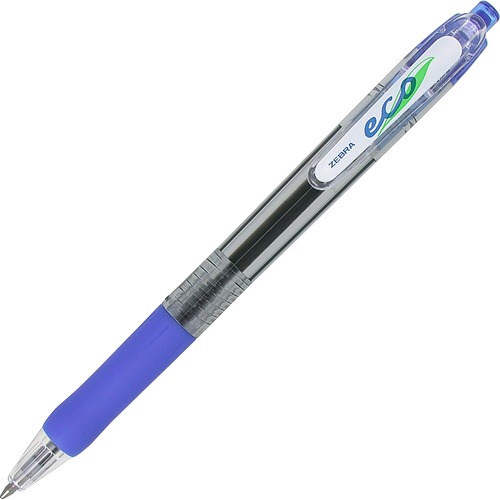 ECO JIMNIE CLIP RETRACTABLE BALLPOINT PEN, 1MM, BLUE INK, TRANSLUCENT BLUE BARREL, DOZEN