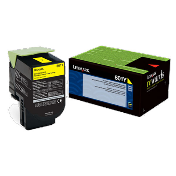 Lexmark 80C00YG (TAA Compliant Version 80C10Y0) Yellow OEM Toner Cartridge