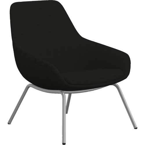 9to5 Seating  Lounge Chair,w/Arms,4-Leg,27"x29"x33",Onyx Fabric/SR Legs