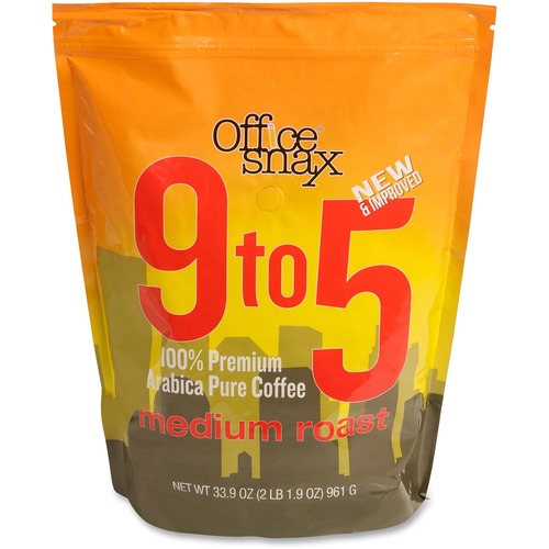 Office Snax  9-To-5 Pure Arabica Coffee, Medium Roast, 33.9 oz.