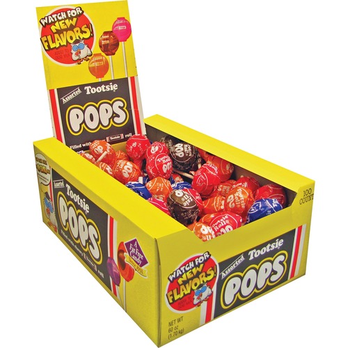 Tootsie  Tootsie Pops, 60 oz, 100/BX