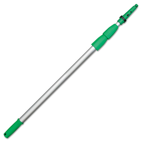 Opti-Loc Aluminum Extension Pole, 14ft, Three Sections, Green/silver