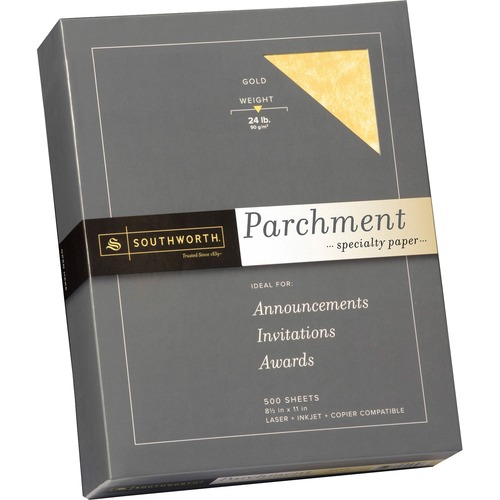 PARCHMENT SPECIALTY PAPER, 24 LB, 8.5 X 11, GOLD, 500/REAM