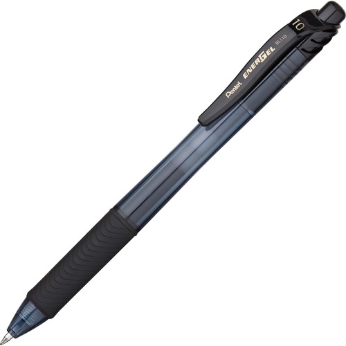 ENERGEL-X RETRACTABLE GEL PEN, 1 MM METAL TIP, BLACK INK, SMOKE BARREL, DOZEN