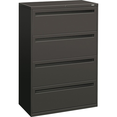 700 SERIES FOUR-DRAWER LATERAL FILE, 36W X 18D X 52.5H, CHARCOAL