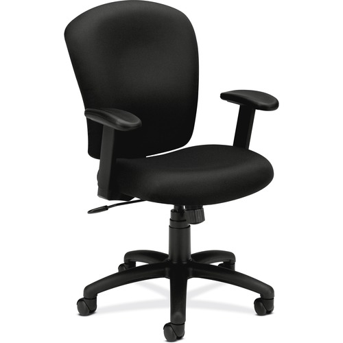 HVL220 MID-BACK TASK CHAIR, SUPPORTS UP TO 250 LBS., BLACK SEAT/BLACK BACK, BLACK BASE