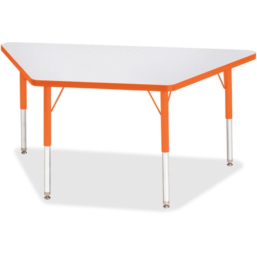 Jonti-Craft, Inc.  Activity Table, Trapezoid, 15"-24"x24"x48", Orange