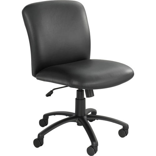 UBER BIG AND TALL SERIES MID BACK CHAIR, SUPPORTS UP TO 500 LBS., BLACK SEAT/BLACK BACK, BLACK BASE