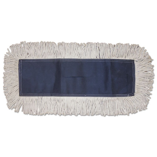 Disposable Dust Mop Head, Cotton, Cut-End, 60w X 5d