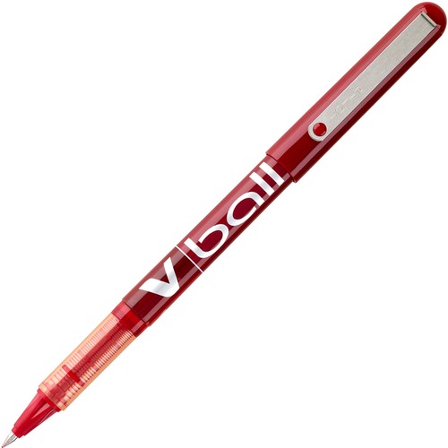 VBALL LIQUID INK STICK ROLLER BALL PEN, 0.5MM, RED INK/BARREL, DOZEN