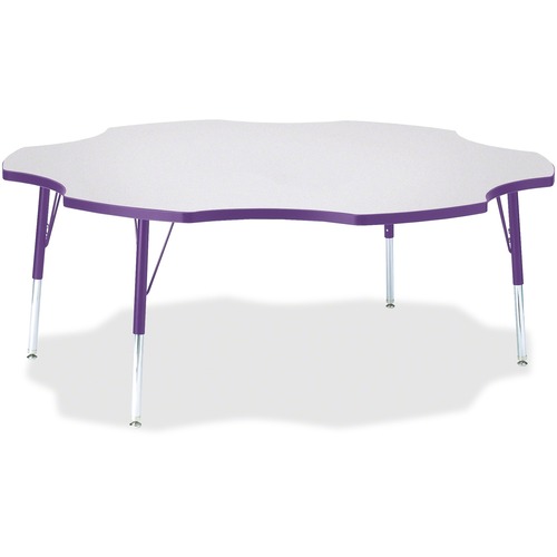 Jonti-Craft, Inc.  Activity Table, Six-Leaf, 15"-24"x60", Purple