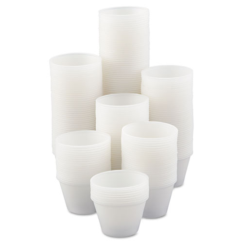 POLYSTYRENE PORTION CUPS, 4 OZ, TRANSLUCENT, 250/BAG, 10 BAGS/CARTON