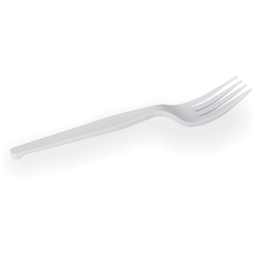 PLASTIC CUTLERY, HEAVY MEDIUMWEIGHT FORKS, WHITE, 1,000/CARTON