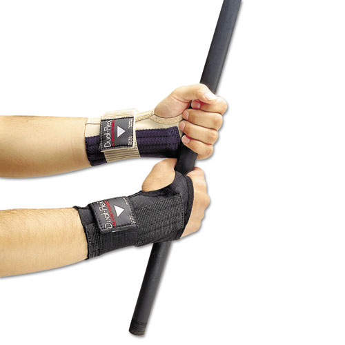 Dual-Flex Wrist Supports, Large, Nylon, Black