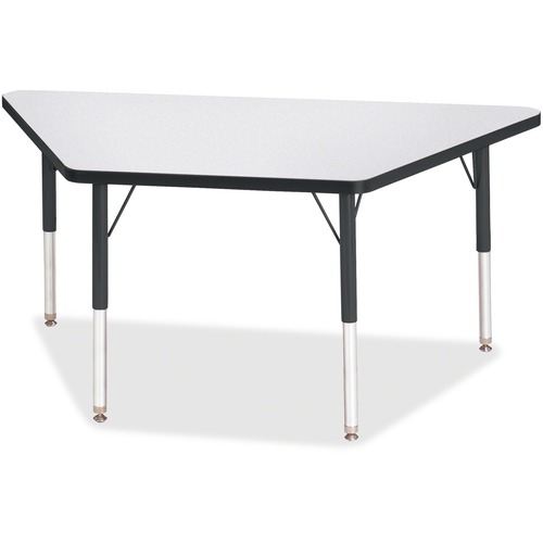 Jonti-Craft, Inc.  Activity Table, Trapezoid, 15"-24"x24"x48", Black