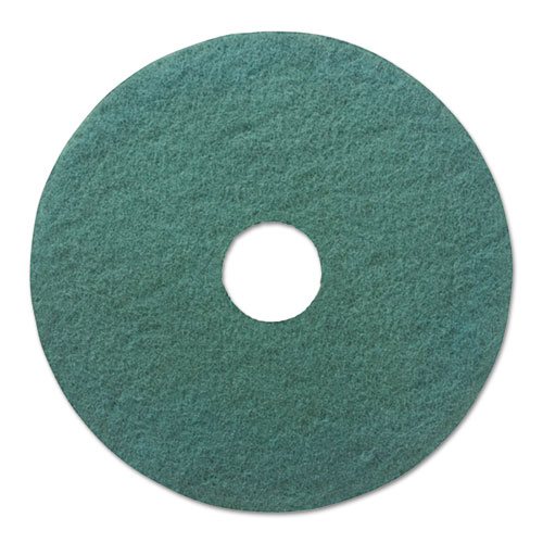 HEAVY-DUTY SCRUBBING FLOOR PADS, 17" DIAMETER, GREEN, 5/CARTON