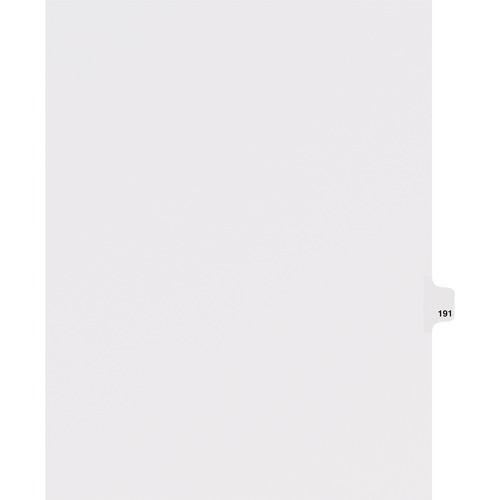 Avery  Dividers, "191", Side Tab, 8-1/2"x11", 25/PK, White