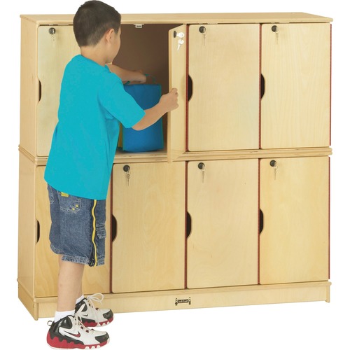 Jonti-Craft, Inc.  8-Sec Student Locker, Dbl Stack, 48-1/2"x15'x45-1/2", WN