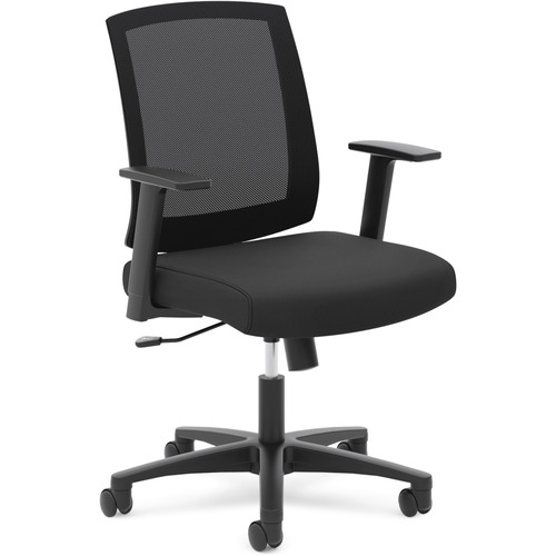 TORCH MESH MID-BACK TASK CHAIR, SUPPORTS UP TO 250 LBS., BLACK SEAT/BLACK BACK, BLACK BASE