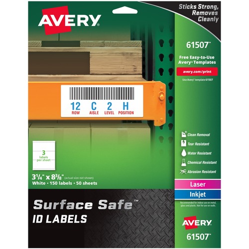 LABEL,SRFSAFE,REM,WHT,150PK