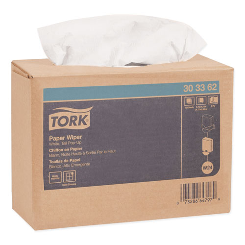 MULTIPURPOSE PAPER WIPER, 9.75 X 16.75, WHITE, 125/BOX, 8 BOXES/CARTON