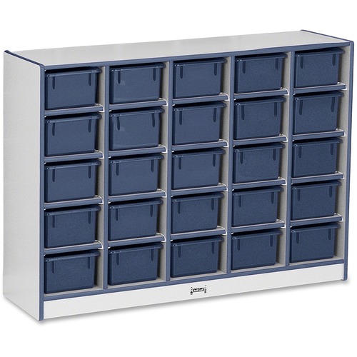 Jonti-Craft, Inc.  Mobile 25 Cubbie-Tray Unit,w/Bins,29.5"x48"x15",Navy