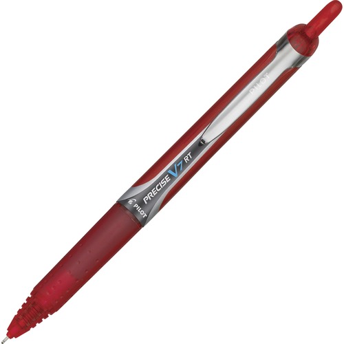 PRECISE V7RT RETRACTABLE ROLLER BALL PEN, FINE 0.7MM, RED INK, RED BARREL