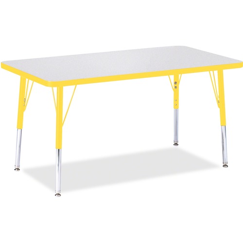 Jonti-Craft, Inc.  Kydz Activity Table, 24"x36"x15"-24", Gray/Yellow