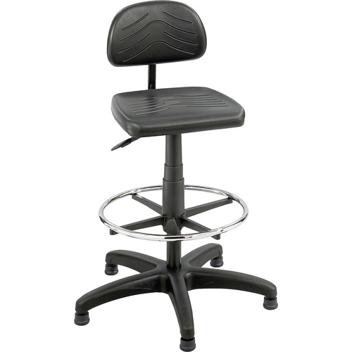 TASK MASTER ECONOMY WORKBENCH CHAIR, 27" SEAT HEIGHT, SUPPORTS UP TO 250 LBS., BLACK SEAT/BLACK BACK, BLACK BASE