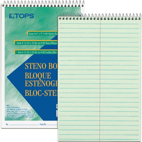 BOOK,STENO,GREGG,80SHT,GN