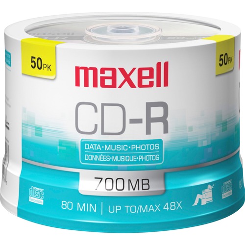 Cd-R Discs, 700mb/80min, 48x, Spindle, Silver, 50/pack
