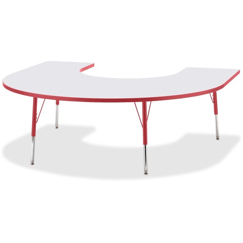 Jonti-Craft, Inc.  Activity Table, Horseshoe, 24"-31"x66"x60", Red