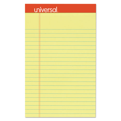 PERFORATED RULED WRITING PADS, NARROW RULE, 5 X 8, CANARY, 50 SHEETS, DOZEN