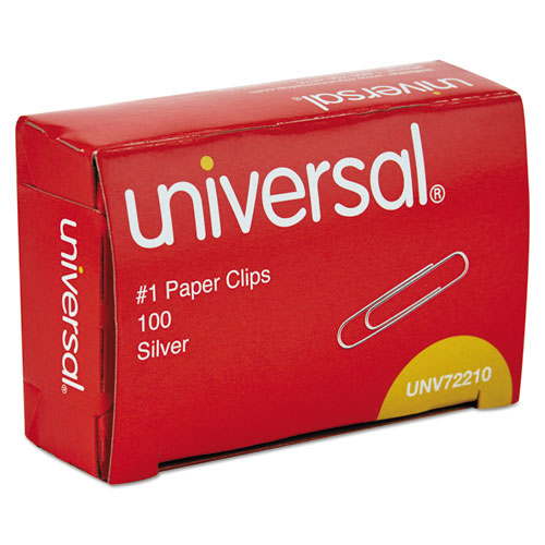 PAPER CLIPS, SMALL (NO. 1), SILVER, 100 CLIPS/BOX, 10 BOXES/PACK, 12 PACKS/CARTON