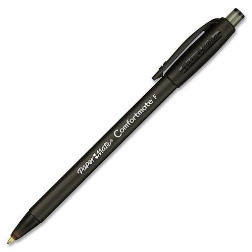 COMFORTMATE ULTRA RETRACTABLE BALLPOINT PEN, 0.8MM, BLACK INK/BARREL, DOZEN