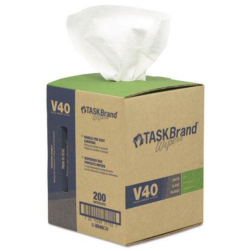 Taskbrand V40 Heavy Weight Drc Wipers, White, 10 X 12, 200/roll, 1 Roll/carton