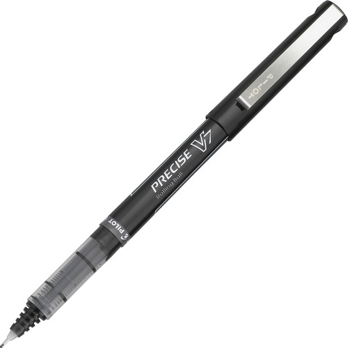 PRECISE V7 STICK ROLLER BALL PEN, FINE 0.7MM, BLACK INK/BARREL, DOZEN