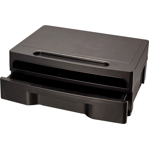 MONITOR STAND WITH DRAWER, 13.13" X 9.88" X 5", BLACK, SUPPORTS 40 LBS