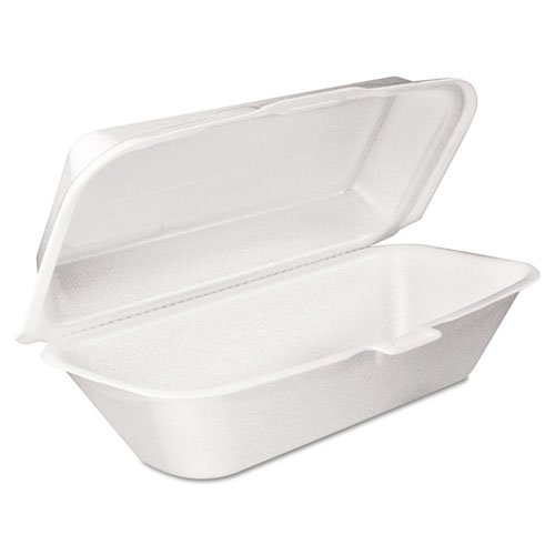 Foam Hoagie Container With Removable Lid, 9-4/5x5-3/10x3-3/10, White, 125/bag