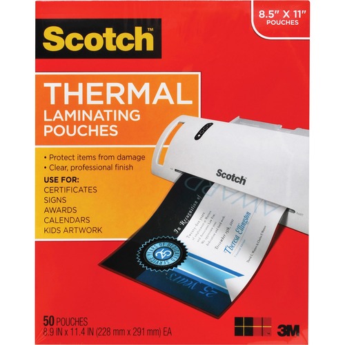 LAMINATING POUCHES, 3 MIL, 9" X 11.5", GLOSS CLEAR, 50/PACK