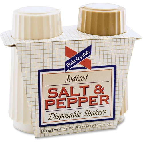 Diamond Crystal Brands  Salt/Pepper Shakers, 4 oz Salt, 1.5 oz Pepper, 2/PK