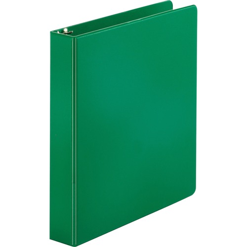 Business Source  Binder, Round Rings, 1-1/2" Capacity, 11"x8-1/2", Green