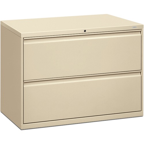 The HON Company  2-Drawer, Lateral File W/Lock, 42"x19-1/4"x28-3/8", Putty