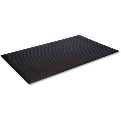 Ribbed Vinyl Anti-Fatigue Mat, 36 X 60, Black