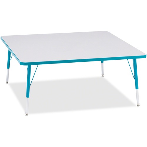 Jonti-Craft, Inc.  Activity Table, Square, 15"-24"x48"x48", Teal