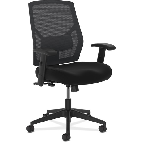 VL581 HIGH-BACK TASK CHAIR, SUPPORTS UP TO 250 LBS., BLACK SEAT/BLACK BACK, BLACK BASE