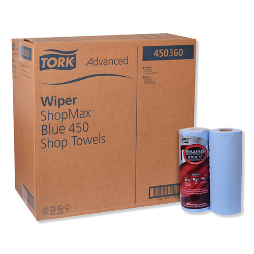 ADVANCED SHOPMAX WIPER 450, 11 X 9.4, BLUE, 60/ROLL, 30 ROLLS/CARTON