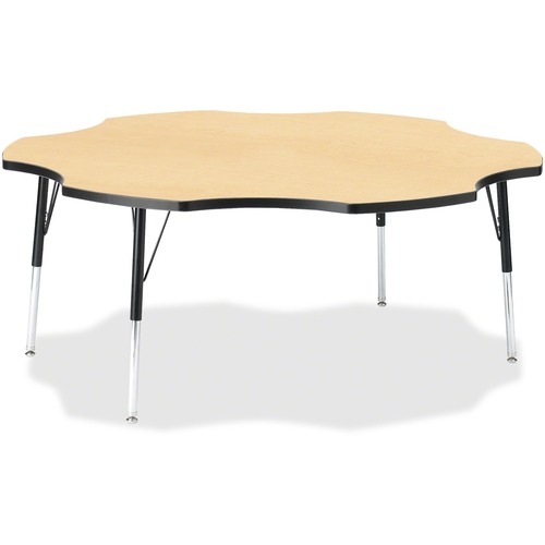 Jonti-Craft, Inc.  Activity Table, Six-Leaf, 24"-31"x60", Maple/Black