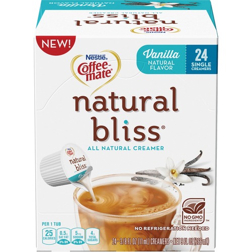 Nestle USA  Creamer, All-Natural, Vanilla, 9 fl oz, 24/BX, White