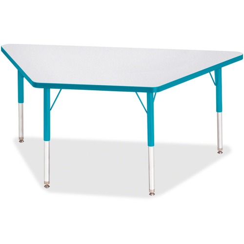 Jonti-Craft, Inc.  Activity Table, Trapezoid, 15"-24"x30"x60", Teal